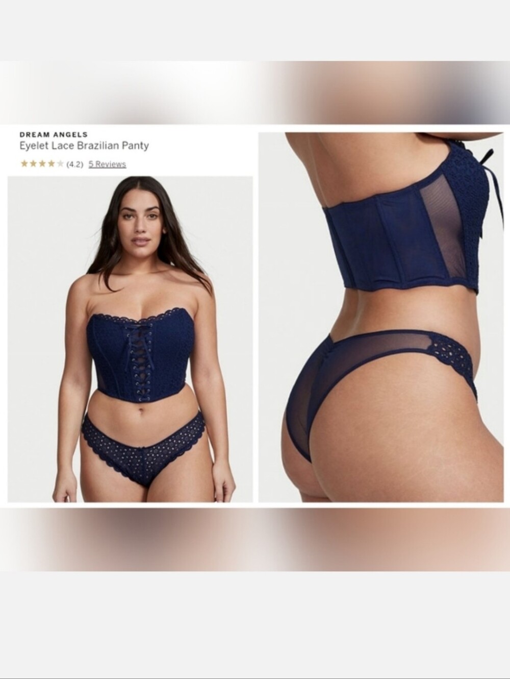 Victoria's secret dream Angel's very sexy eyelet lace Brazilian panty SMALL